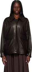 Nour Hammour Brown Drey 'The It Girl' Leather Jacket