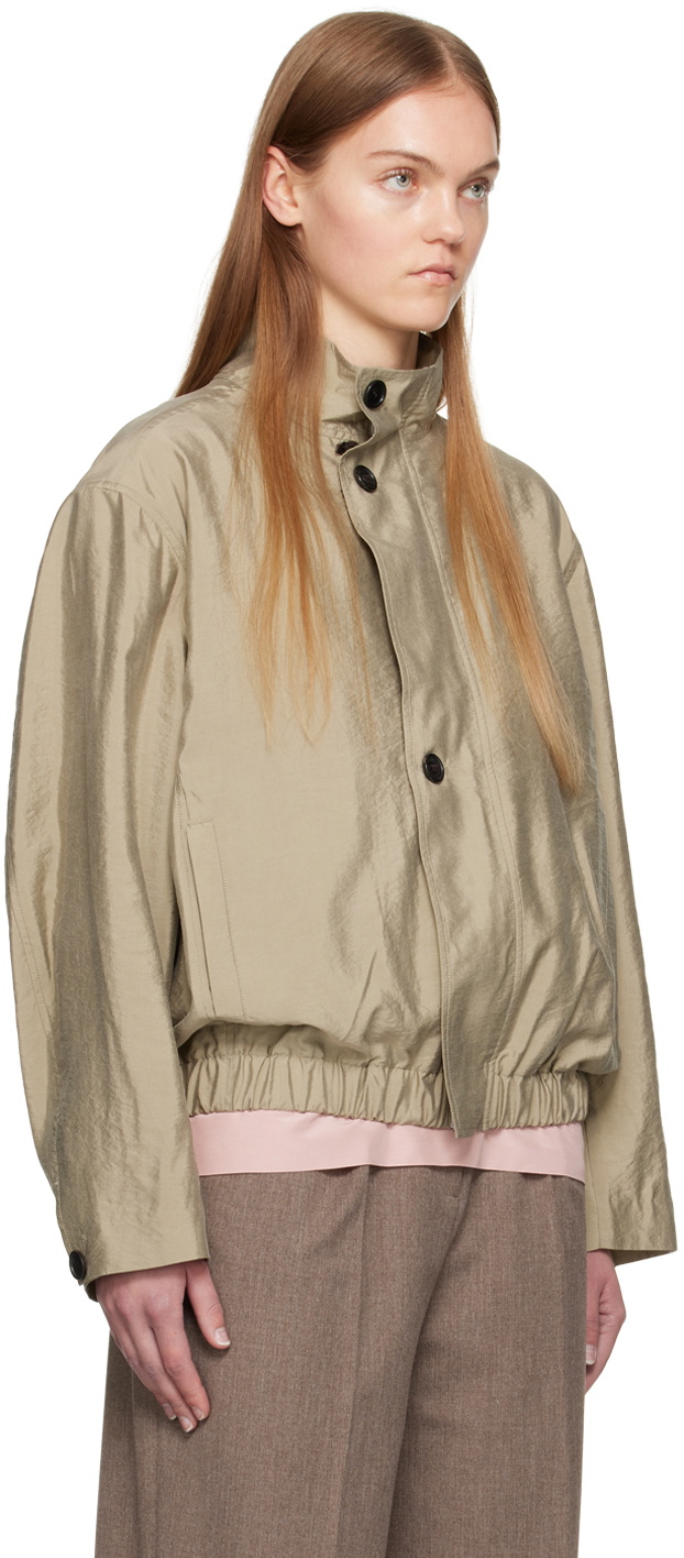 UMBER POSTPAST Khaki Stand Collar Bomber Jacket