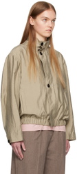 UMBER POSTPAST Khaki Stand Collar Bomber Jacket
