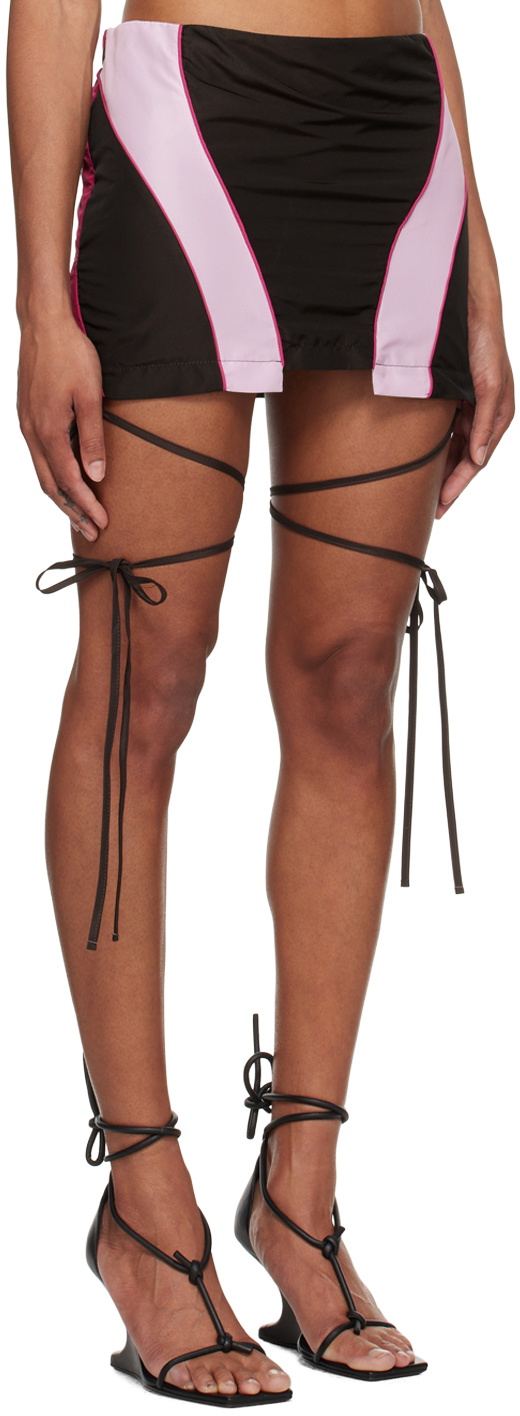 SRVC Brown & Pink Miami Miniskirt