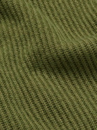 Loro Piana - Girocollo Riverside Garment-Dyed Ribbed Cashmere Sweater - Green