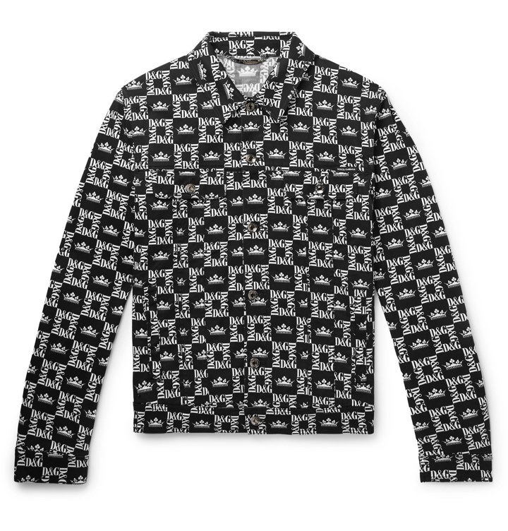 Photo: Dolce & Gabbana - Slim-Fit Printed Denim Jacket - Black