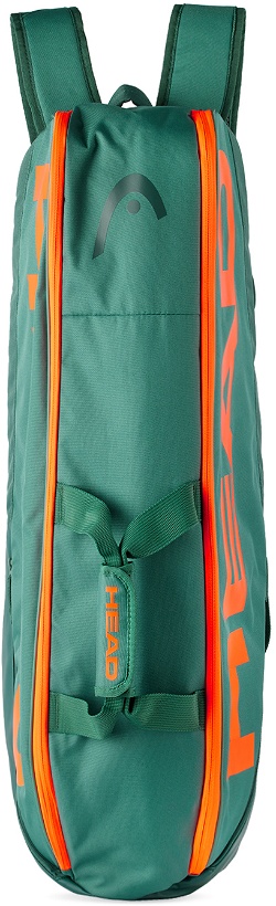 Photo: HEAD Green & Orange Medium Pro Racket DYFO Tennis Bag