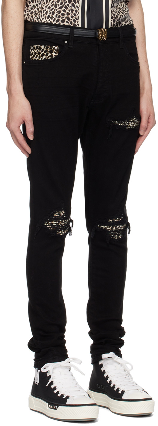 AMIRI Black Leopard MX1 Jeans