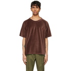 Needles Brown Velour Neck T-Shirt