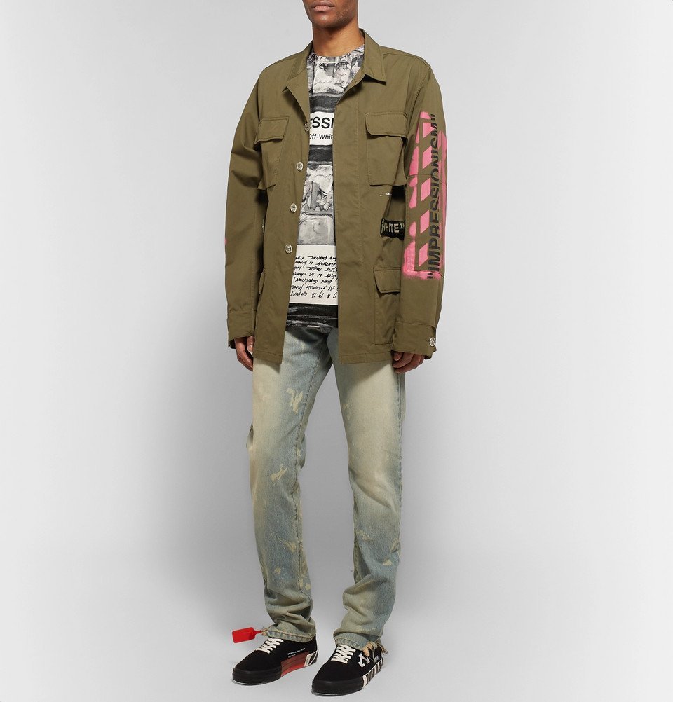 Off-White - Printed Cotton-Jersey T-Shirt - Men - Off-white