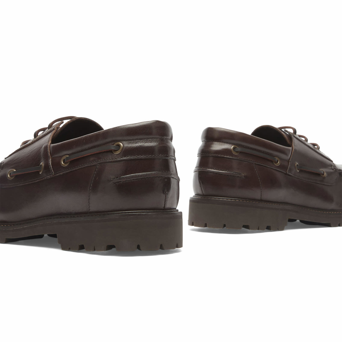Studio Nicholson Men's Gusto Leather Boat Shoe in Cocoa