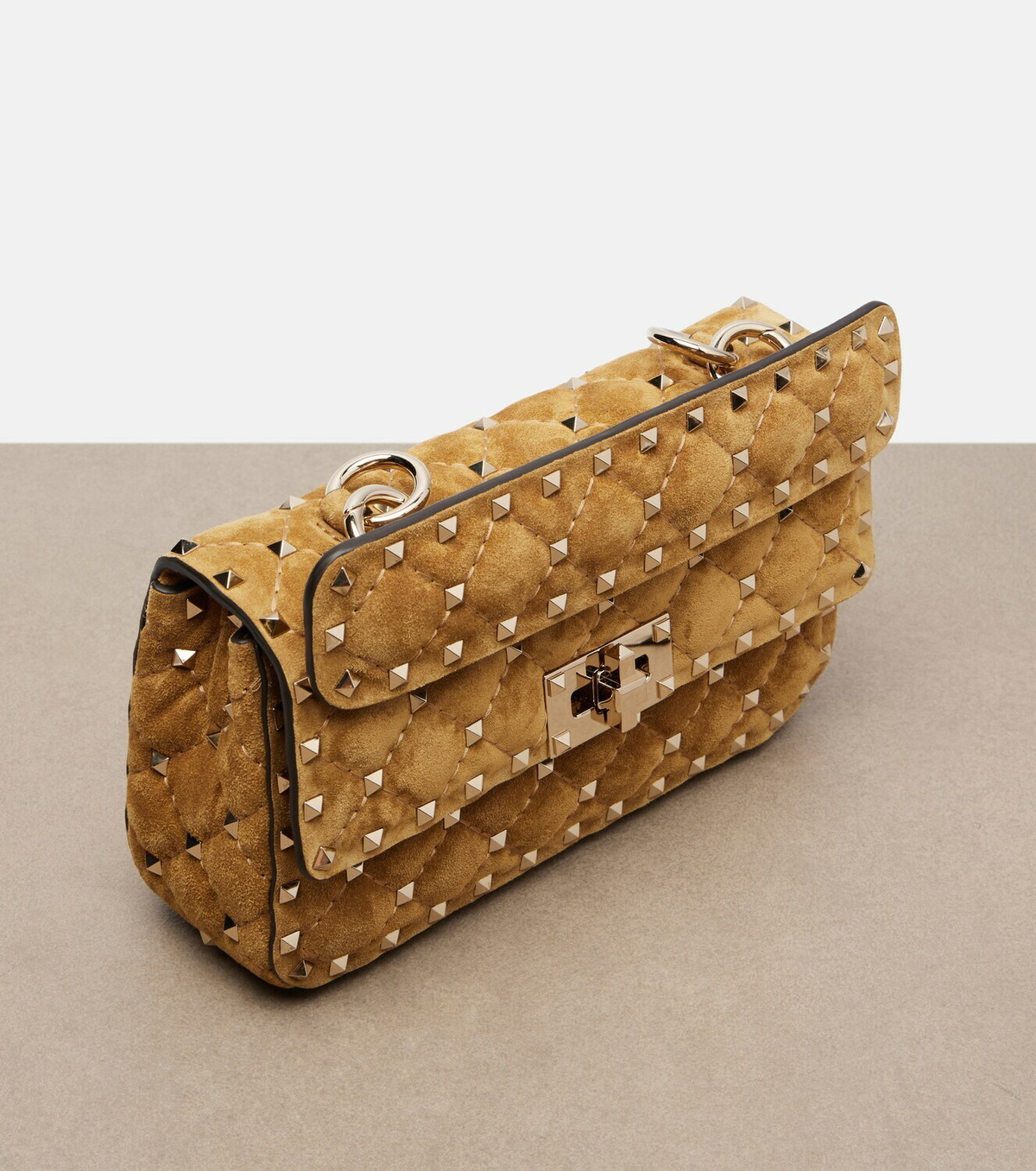Valentino Garavani Rockstud Spike Small suede top-handle bag