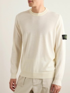 Stone Island - Logo-Appliquéd Wool Sweater - White