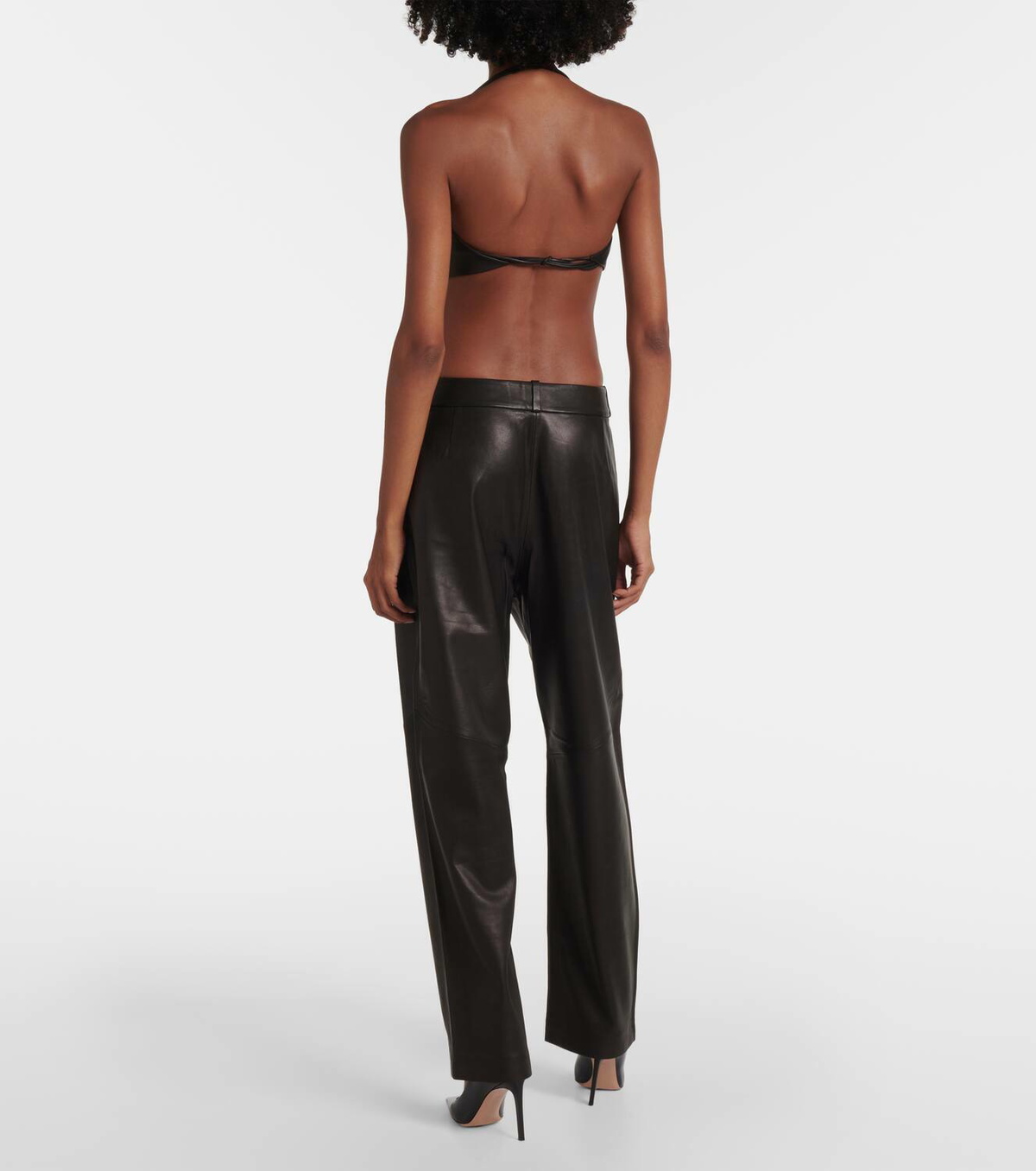 The Sei Leather straight pants