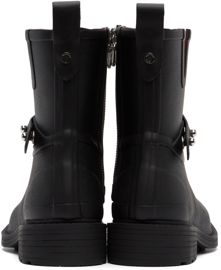 rag & bone Black Moto Rain Boots Rag and Bone
