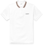 Burberry - Contrast-Tipped Cotton-Piqué Polo Shirt - White