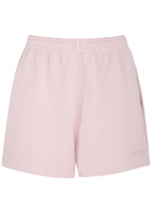 Rotate Sunday Logo-embroidered Cotton Shorts Pink