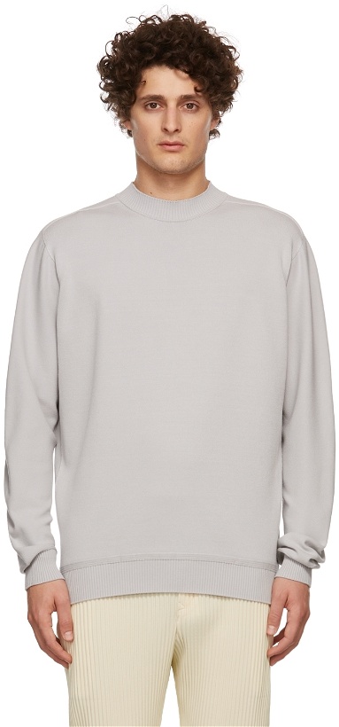 Photo: Homme Plissé Issey Miyake Grey Smooth Knit Sweater