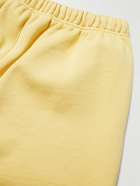 FEAR OF GOD ESSENTIALS - Logo-Appliquéd Wide-Leg Cotton-Blend Jersey Drawstring Shorts - Yellow