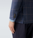 Kiton Checked cashmere, wool, silk, and linen blazer