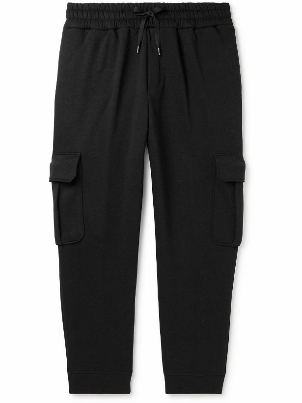 Photo: Zegna - Tapered Cotton-Blend Jersey Cargo Sweatpants - Black