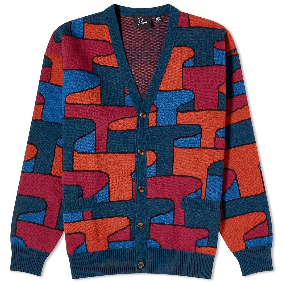 Photo: By Parra Men's Crayons All Over Knit Cardigan in Multi