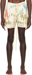 Rhude Off-White Mash-Up Swim Shorts
