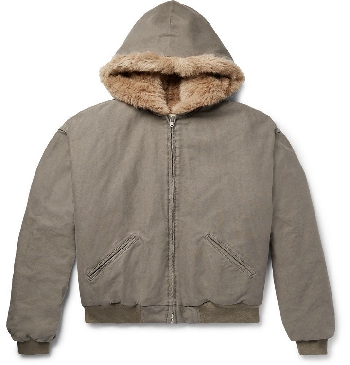 Photo: Fear of God - Faux Fur-Lined Cotton-Corduroy Hooded Jacket - Gray