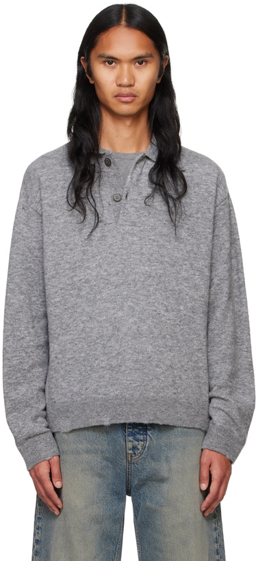 Photo: HOPE Gray Preppy Polo Sweater