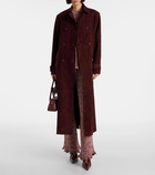 Nour Hammour Tate suede trench coat