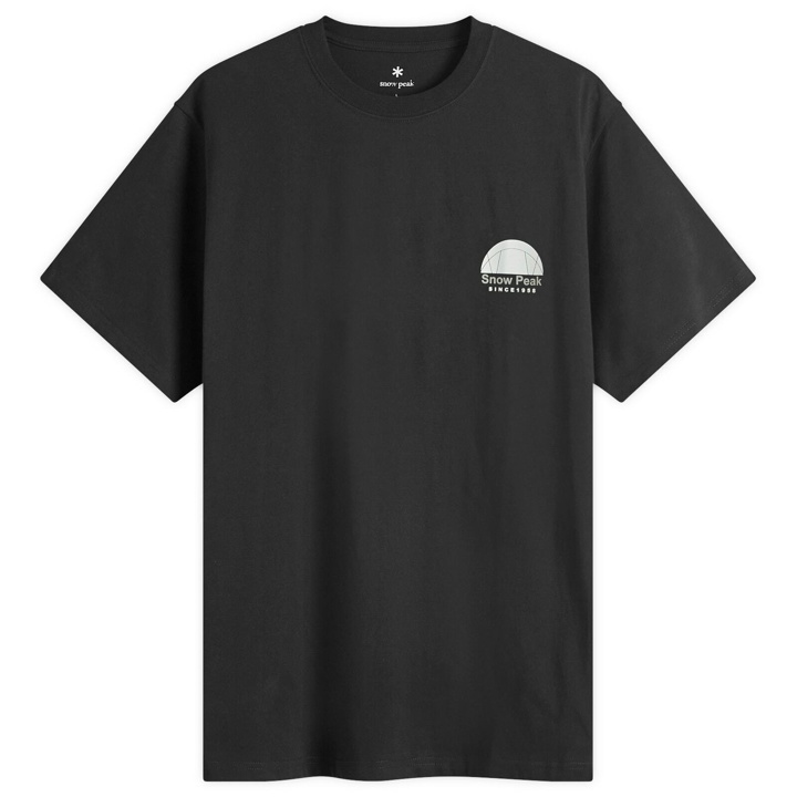 Photo: Snow Peak Men's Alpha Breeze Typography T-Shirt in Black
