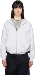 Dime Gray Cursive Zip Up Hoodie