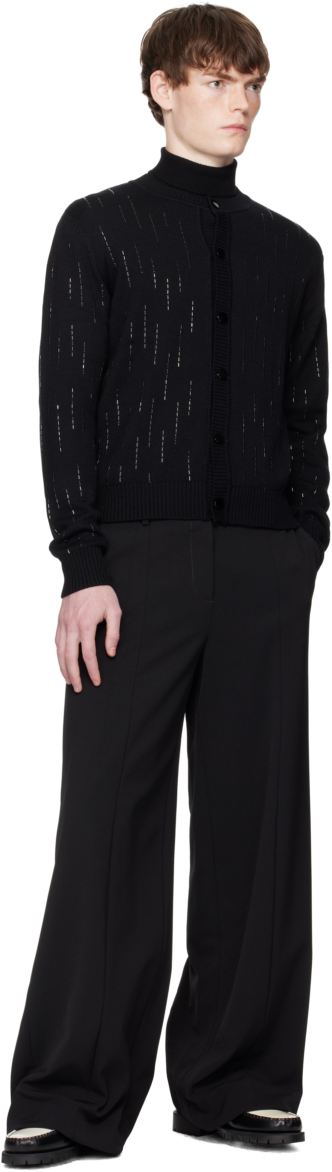 Ernest W. Baker Black Embellished Rain Appliqué Cardigan