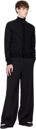 Ernest W. Baker Black Embellished Rain Appliqué Cardigan
