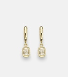 Octavia Elizabeth Hidden Gem 18kt gold huggies with diamonds
