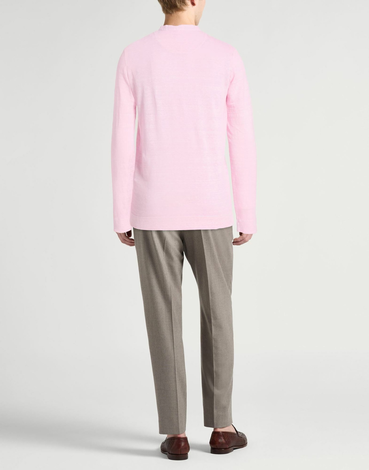 120% Lino Mens T-shirt Light in Pink