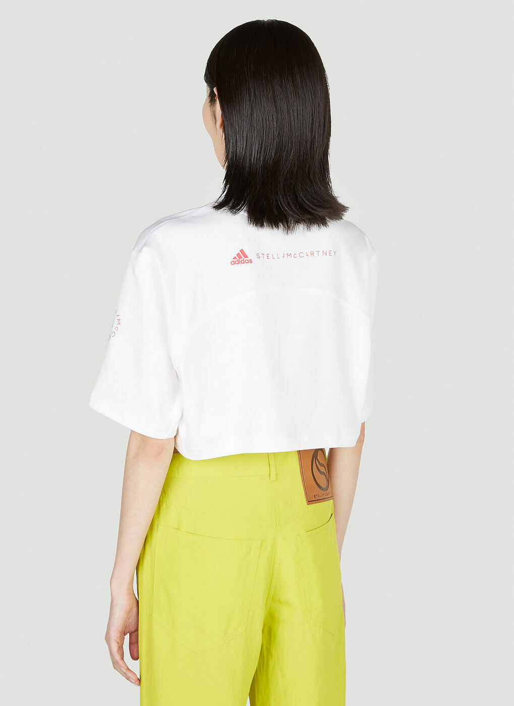 Adidas By Stella Mccartney Cropped Logo-print Stretch-jersey