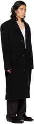 LU'U DAN SSENSE Exclusive Black Teddy Oversized Tailored Coat