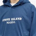 Stone Island Men's Marina Logo Hoodie in Royal Blue