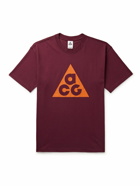 Nike - ACG Logo-Print Jersey T-Shirt - Burgundy