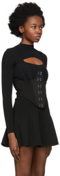 Dion Lee Black Bonded Cotton Under Corset