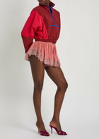 Saint Laurent Lace-trim Silk-georgette Shorts Pink