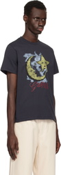 GANNI Black Basic Jersey Moonlight Relaxed T-shirt