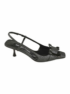 Sergio Rossi Glitter Applique Sling-back Pumps