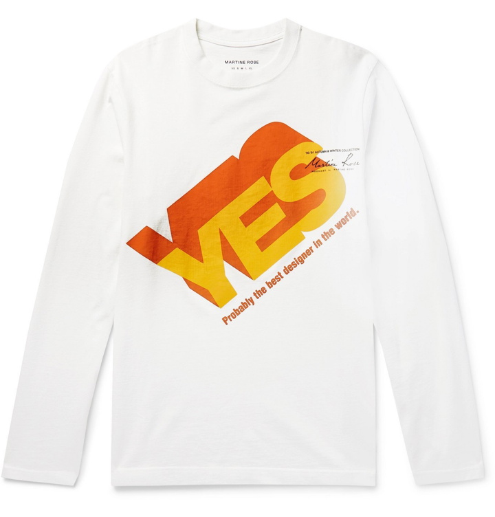 Photo: Martine Rose - Yes Logo-Print Cotton-Jersey T-Shirt - White