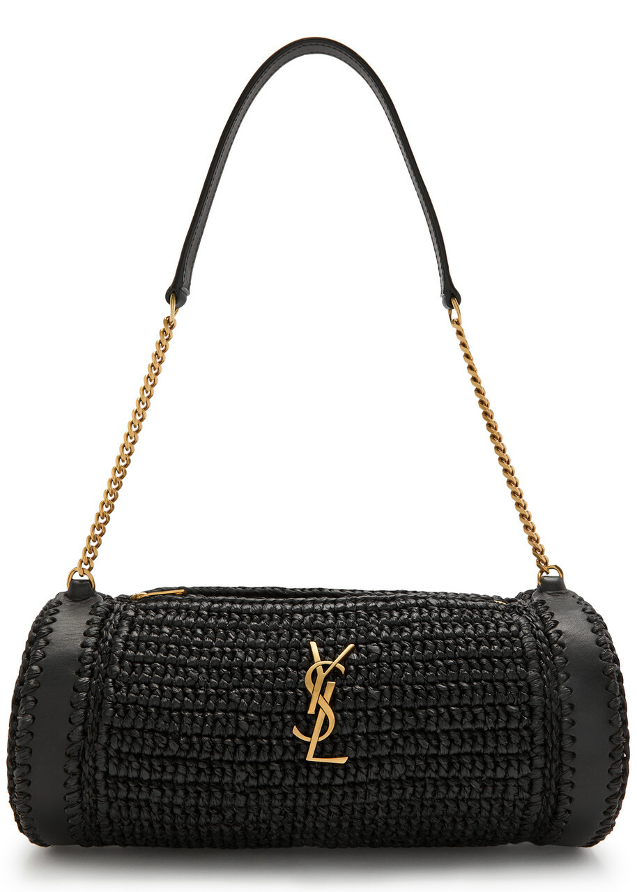 Saint Laurent Cassandre Raffia Shoulder bag - Black - One