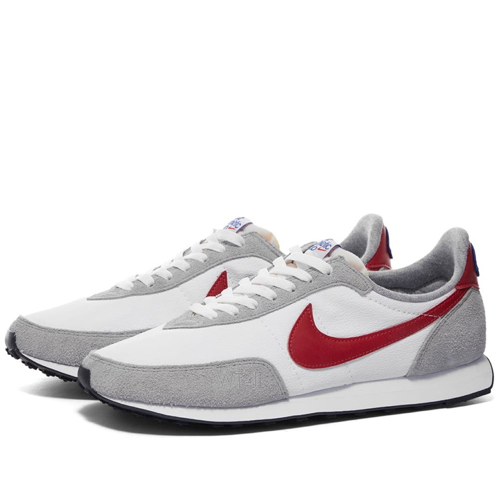 Photo: Nike Men's Waffle Trainer 2 Sneakers in White/Red/Grey/Royal