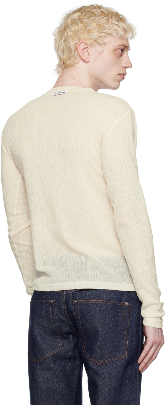 K.NGSLEY Off-White Uncut Long Sleeve T-Shirt