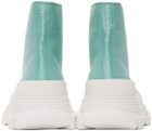 Alexander McQueen SSENSE Exclusive Green Tread Slick Sneaker Boots