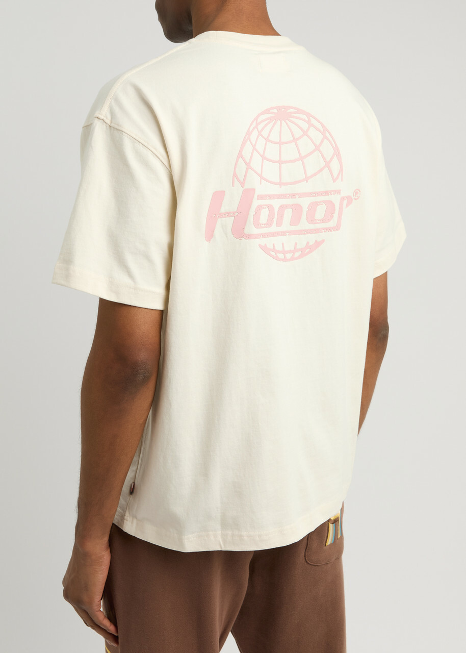 Honor The Gift Honor Globe Printed Cotton T-shirt Cream
