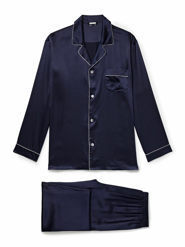 Photo: Zimmerli - Silk-Satin Pyjama Set - Blue
