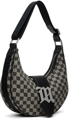 MISBHV Taupe & Black Jacquard Monogram Moon Bag