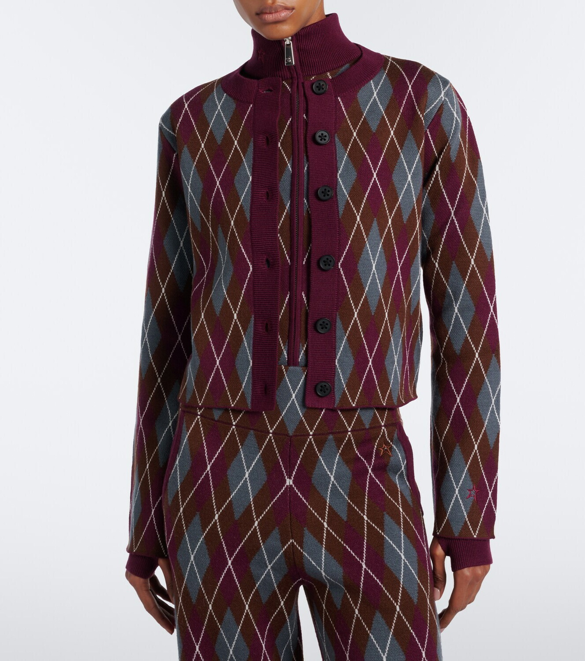 Perfect Moment Argyle wool cardigan