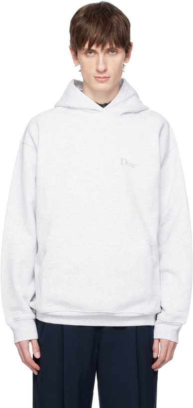 Photo: Dime Gray Classic Small Logo Hoodie